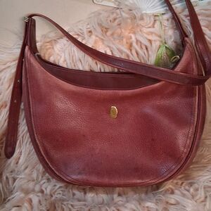 Authentic Cartier Bordeaux Leather Shoulder Bag